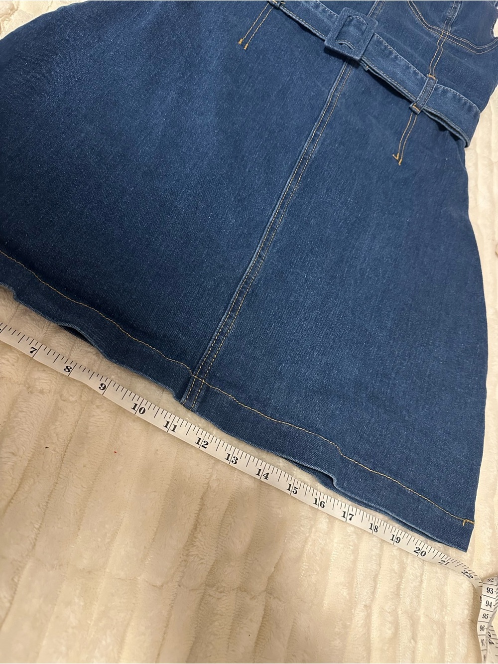SHEIN Denim Belted Bodycon Mini Dress - Deep Blue - Picture 9 of 14